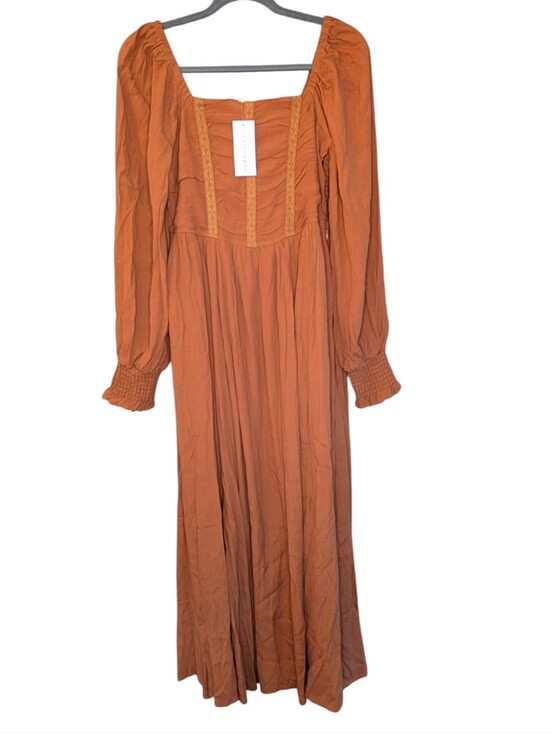 in loom Dresses & Skirts - NWT In Loom Fiona Smocked Ruffle Bodice Maxi Dress size Large Cottagecore  fall